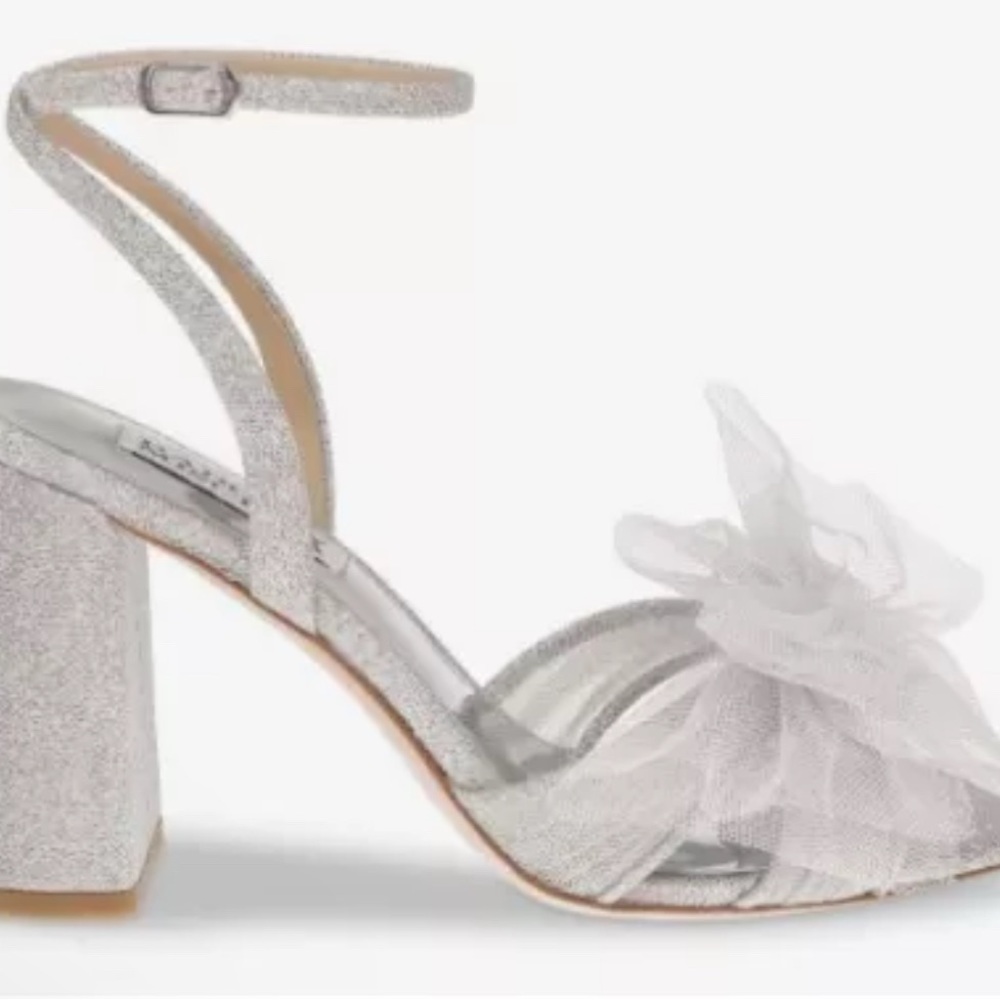 Badgley Mischka Bridal Bride Shoes - Sparkly Bow - Picture 3 of 5